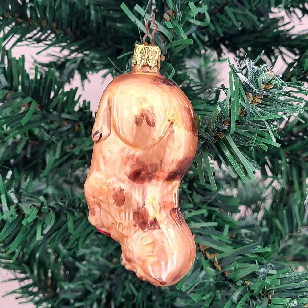 Inge Glas German Blown Glass Ornament Wine Cat with Ball Old World Christmas